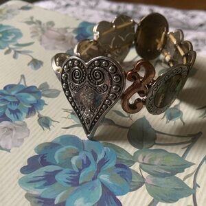 Silver and Gold Heart Bracelet